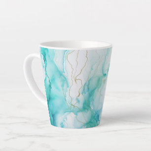Mint Aqua Tinte Marmor Milchtasse
