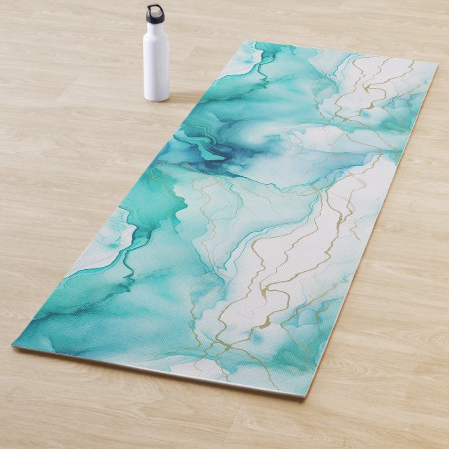 Mint Aqua Tinte Marmor Yogamatte (Beispiel)