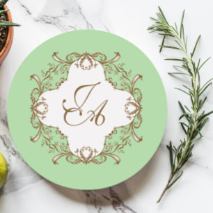 MINT BAROCK HOCHZEIT Coaster Runder Pappuntersetzer