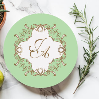 MINT BAROCK HOCHZEIT Coaster Runder Pappuntersetzer