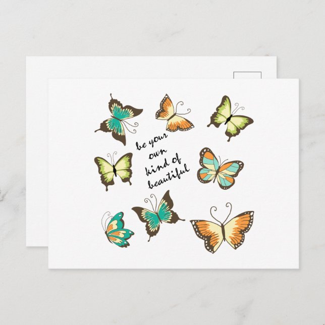 Mint Be Your Own Beautiful Butterflies Postkarte (Vorne/Hinten)