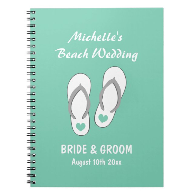 Mint Beach Thema Hochzeitsplaner-Buch Notizblock (Vorderseite)