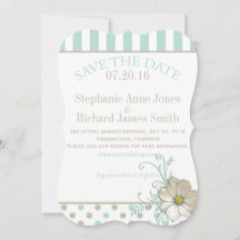 MINT BISQUE DOTS STRIPEN Save the Date
