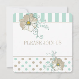MINT BISQUE DOTS STRIPES Einladung Hochzeit