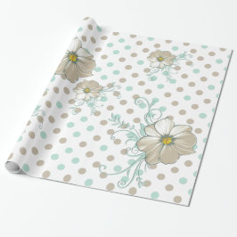 MINT BISQUE DOTS STRIPES GIFT WRAP GESCHENKPAPIER