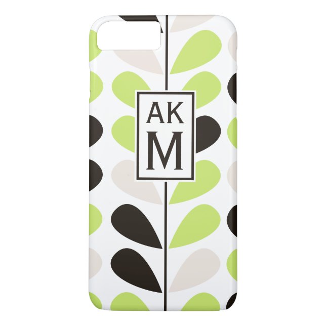 Mint & Black Floral Muster iPhone 7 Plus Fall Case-Mate iPhone Hülle (Rückseite)