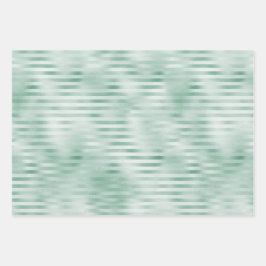 Mint Blue Champagne Gold Streifen Geschenkpapier Set