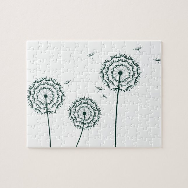 Mint Blue Dandelion in spring Puzzle (Horizontal)