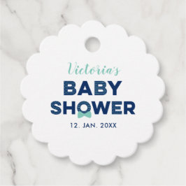 Mint Blue & Navy | Moderne Babydusche Vielen Dank Geschenkanhänger
