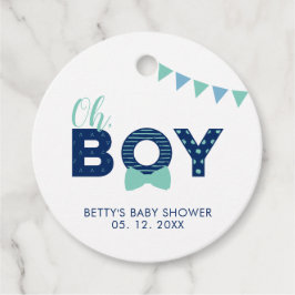 Mint Blue & Navy | Moderne Babydusche Vielen Dank Geschenkanhänger