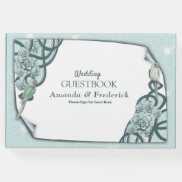 Mint Blue Pine Green Succulents Gästebuch