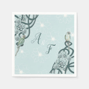 Mint Blue Pine Green Succulents Serviette