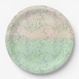 Mint Blush Pink Aquarell Confetti Punkte Pappteller