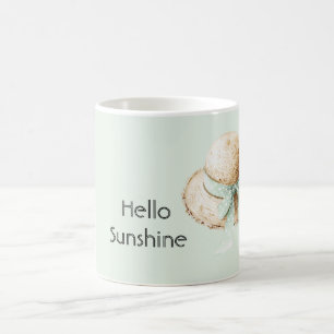 Mint-Bogen-Strohhut-Sonnenschein Kaffeetasse