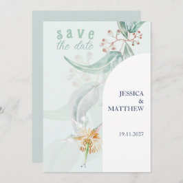 Mint Bohemisch Eukalyptus Aquarellbilder Save The Date