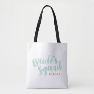 Mint Bride's Squad Personalisiert Brautparty Tasch