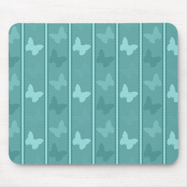 Mint Butterflies Mousepad (Vorne)