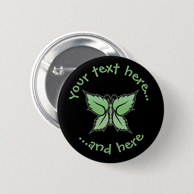 Mint Butterfly Button (Vorne & Hinten)