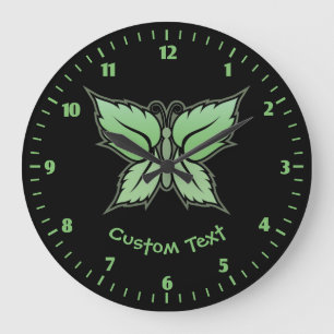 Mint Butterfly Große Wanduhr