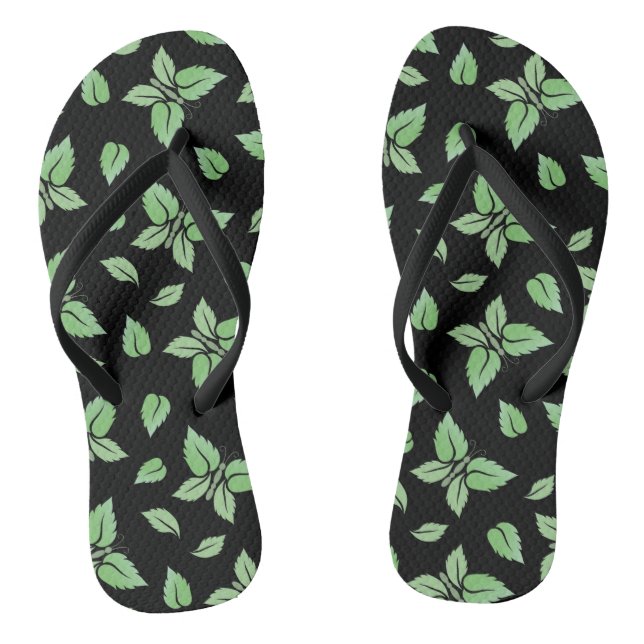 Mint Butterfly Pattern Flip Flops (Fußbett)