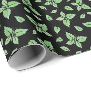 Mint Butterfly Pattern Geschenkpapier