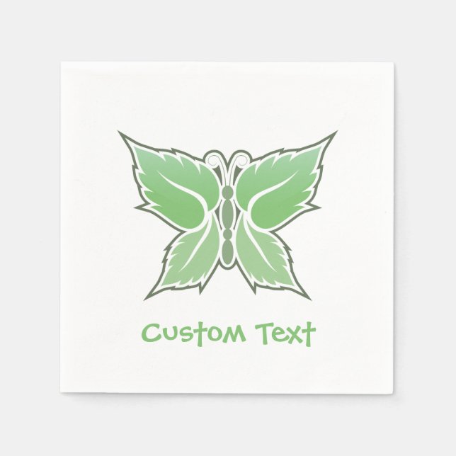 Mint Butterfly Serviette (Vorderseite)