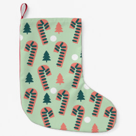 Mint Candy Cane Pattern Kleiner Weihnachtsstrumpf