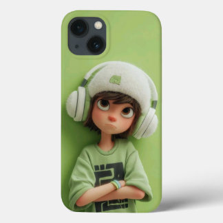 Mint Chill: Ästhetischer Junge mit Kopfhörern Case-Mate iPhone Hülle