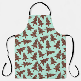 Mint Choc Moderne Weihnachtsbaummuster Schürze