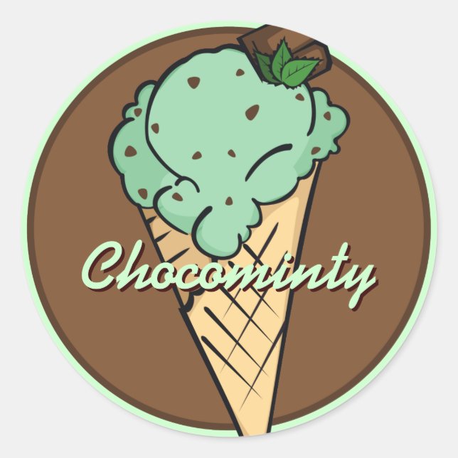 Mint Choco-Chip Icecream Aufkleber (Vorderseite)