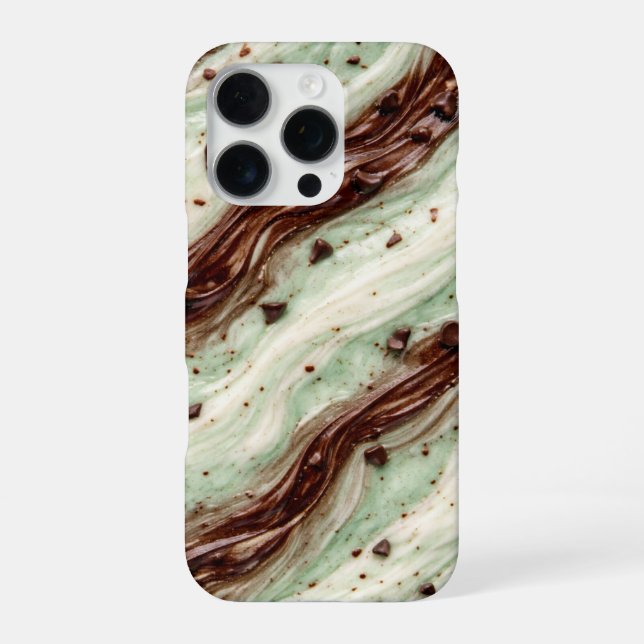 Mint Chocolate Chip Milkshake Marble Design iPhone Hülle (Rückseite)