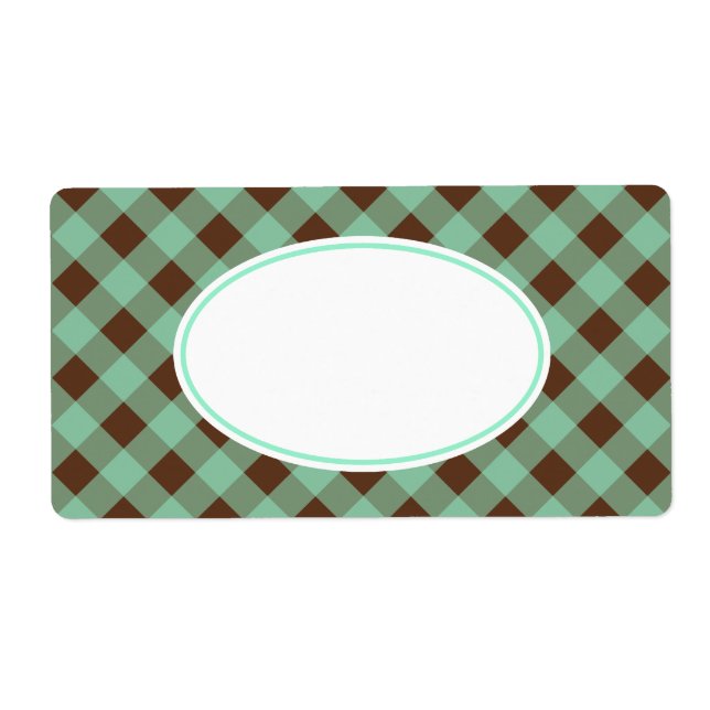 Mint Chocolate Gingham Labels (Vorne)