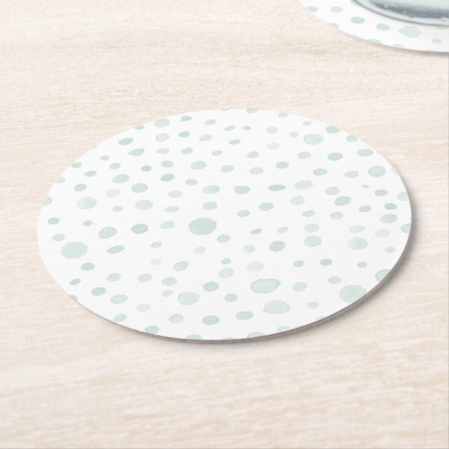 Mint Confetti Aquarell Dots Paper Untersetzer (Angewinkelt)