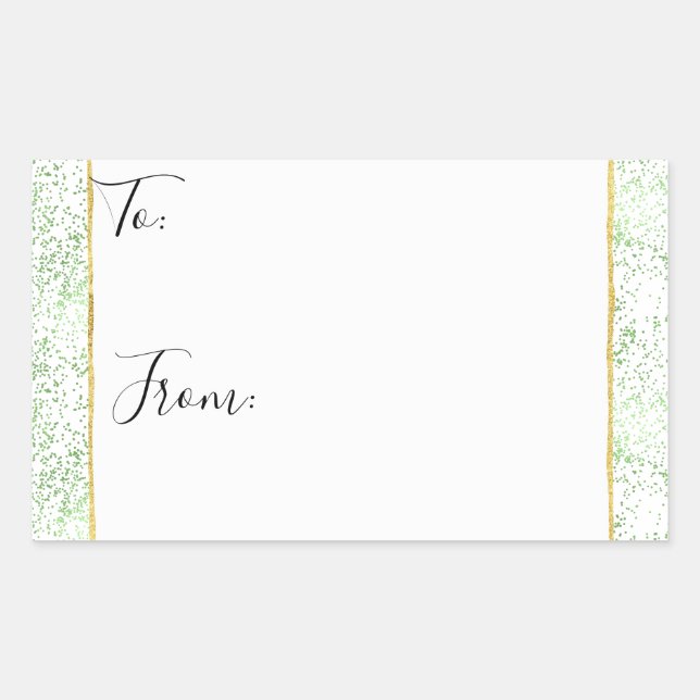Mint Confetti Dots Gold bis von Weihnachtskleber Rechteckiger Aufkleber (Vorderseite)