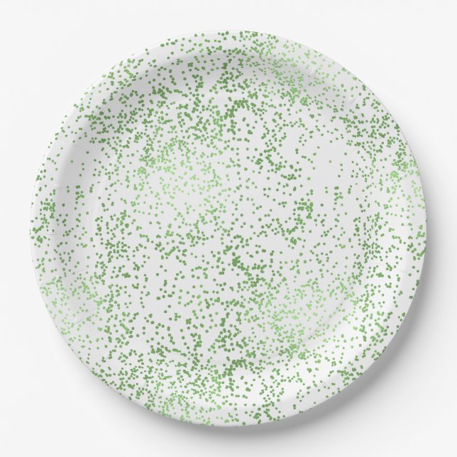 Mint Confetti Dots Pappteller (Vorderseite)
