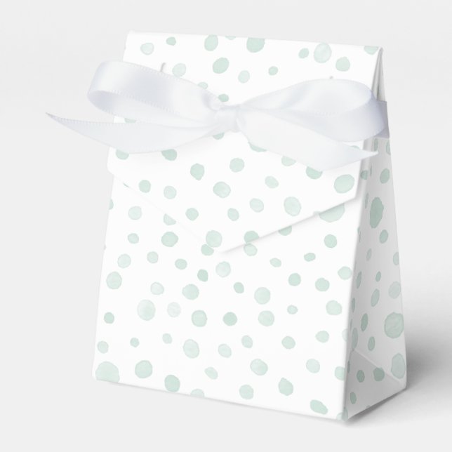 Mint Confetti Wasserfarbe Dots Gefälligkeitsbox Geschenkschachtel (Vorderseite)