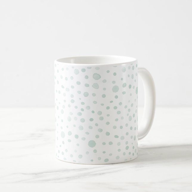 Mint Confetti Wasserfarbe Dots Klassische Tasse (VorderseiteRechts)