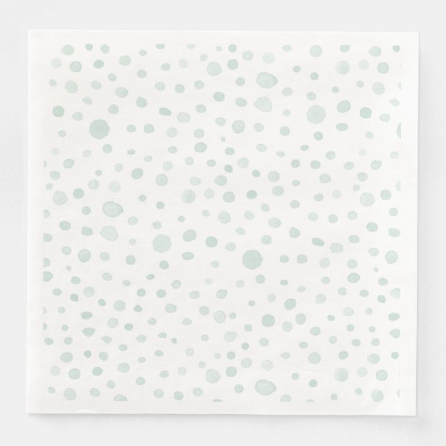 Mint Confetti Wasserfarbe Dots Papier Napkin Serviette (Vorderseite)