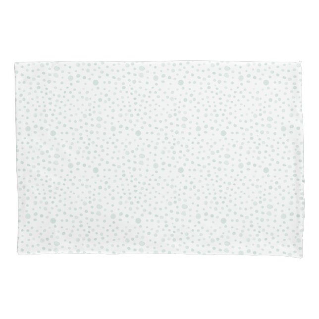 Mint Confetti Wasserfarbe Dots Pillowcase Kissenbezug (Vorderseite)