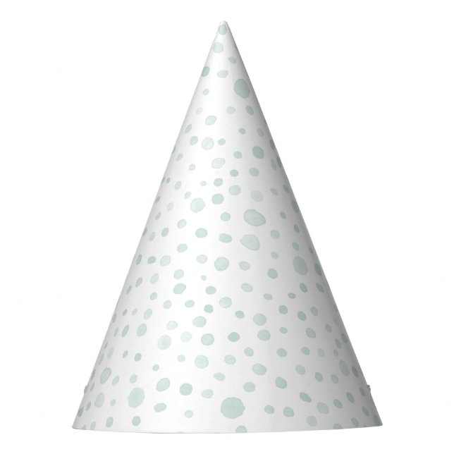 Mint Confetti Watercolor Dots Party Hat Partyhütchen (Vorderseite)