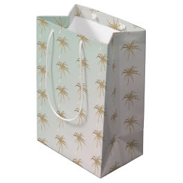 Mint Cream Ombre Tropical Gold Palm Bäume Mittlere Geschenktüte