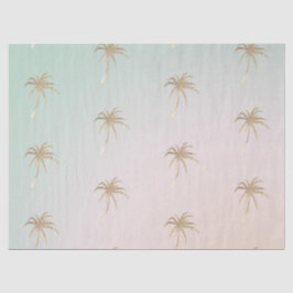 Mint Cream Ombre Tropical Gold Palm Bäume      Seidenpapier