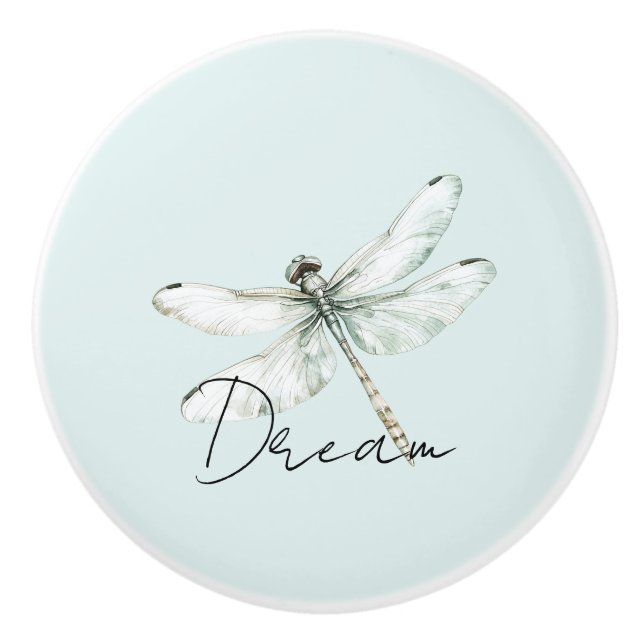 Mint Dragonfly Dream Keramikknauf (Vorderseite)