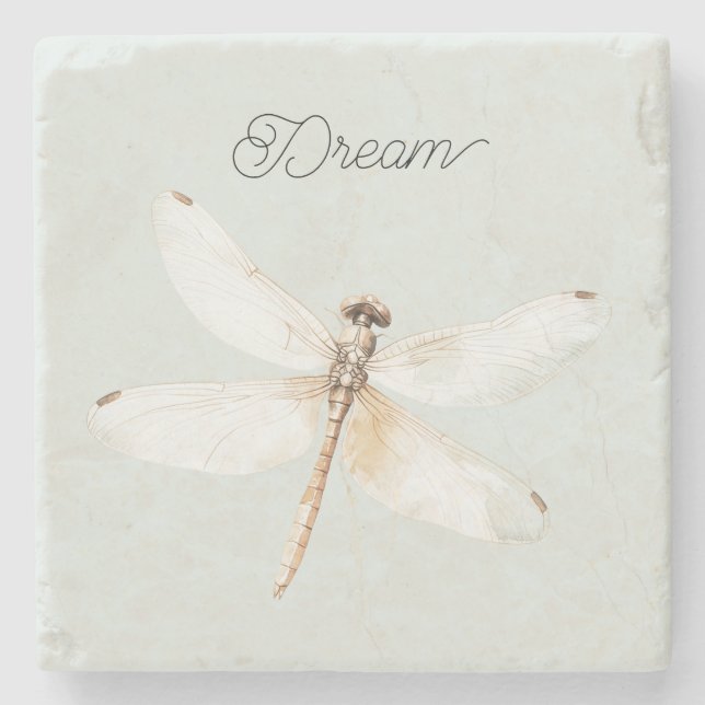 Mint Dragonfly Dream Steinuntersetzer (Vorderseite)