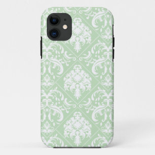 Mint Eis Grün und weiß vintage Damast Case-Mate iPhone Hülle