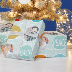 Mint Family Foto Rentier Weihnachten Merry Bright Geschenkpapier