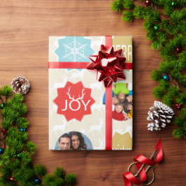 Mint Family Foto Rentier Weihnachten Merry Bright Geschenkpapier