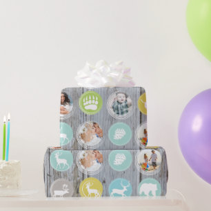 Mint Family Foto Rentier Weihnachten Merry Bright Geschenkpapier
