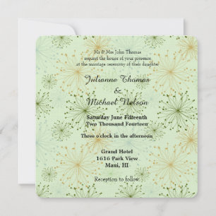 Mint Floral Whimsy Wedding Einladung