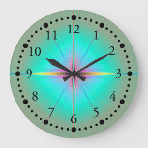 Mint Flower Wall Clock Große Wanduhr